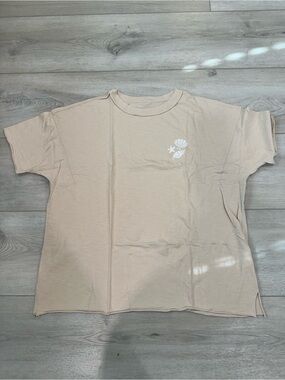 Aerie Treasure Trove Oversized Graphic Tee Beige